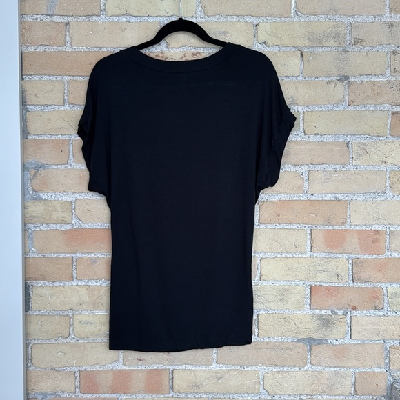 Three Dots Black Drape Neck Top - Picture 5 of 5